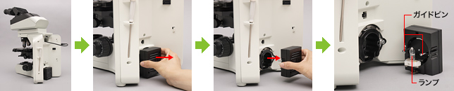 図1 ランプソケットの取り外し（BX43の例）