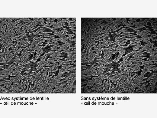 Comparaison d’images créées avec et sans lentille « œil de mouche »