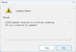 If the message Update failed appears, click Yes button. Then, the updater will start and repeat steps 6 to 10 again.
