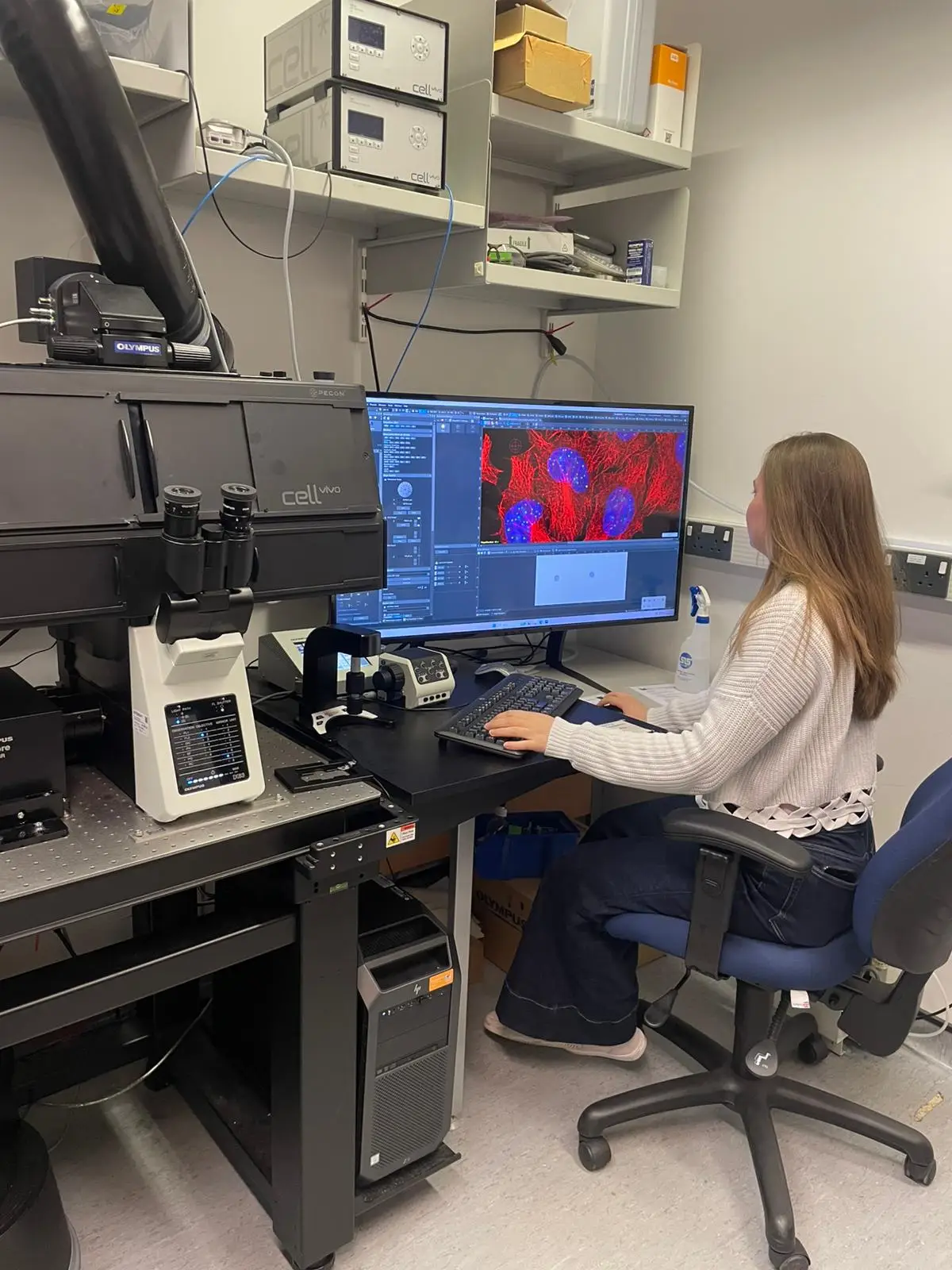 Katie Holden of the United Kingdom was selected as the global winner for her striking confocal image titled “Neuronal Cosmos.”