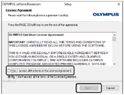 7. Read the license agreement, check ‘Yes, I accept all the terms of the License Agreement,’ and click ‘Next.’