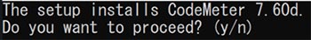 A console window appears, type ‘y’ to confirm and proceed.