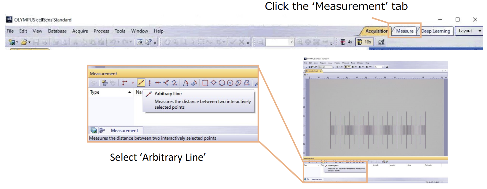 cellSens measurement method