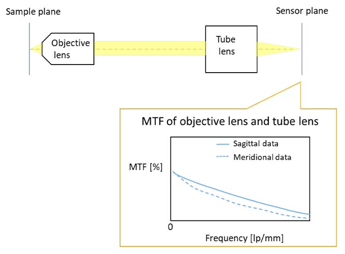 图10.显示物镜和镜筒透镜组合光学性能的MTF图。