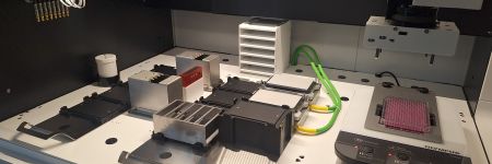 PreComb’s high-throughput automated platform for the screening of 3D microtumors using the Evident CM30 incubation monitoring system.