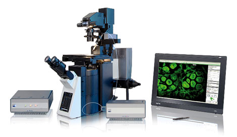 Figure 1: MMI CellCut system on the Olympus IX83 inverted microscope. This system is also equipped with the MMI CellEctor microcapillary system to isolate cells from suspension.